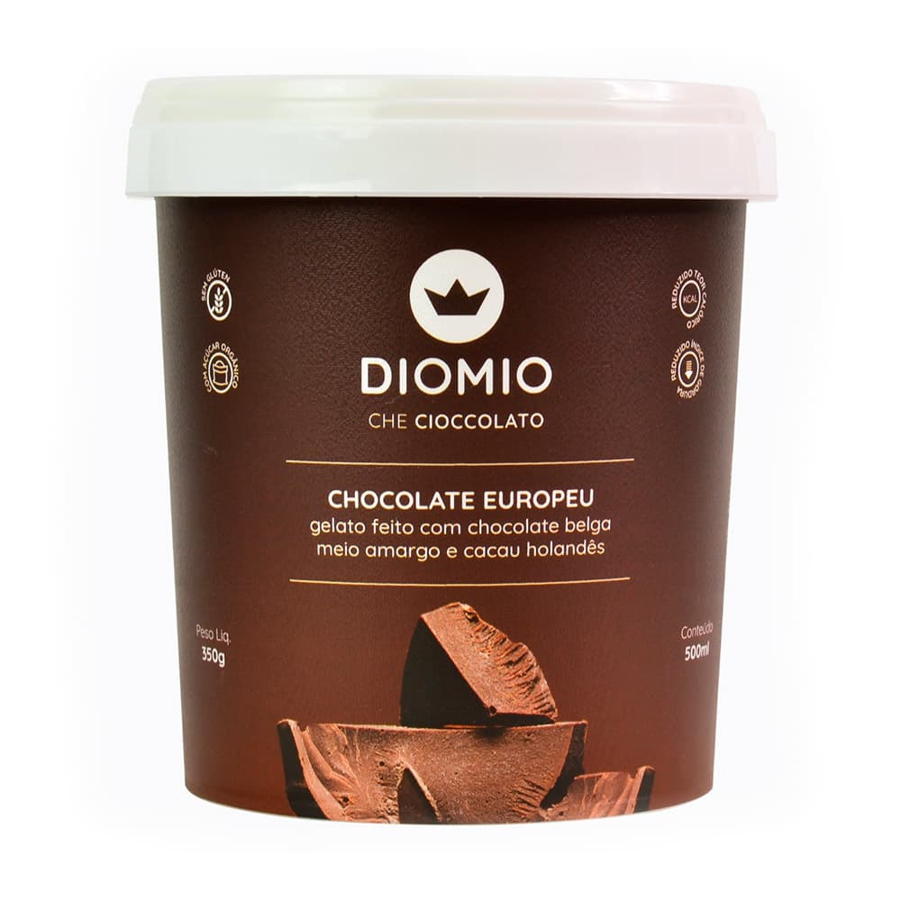 Sorvete de Chocolate Europeu 350g - Dio Mio Gelato