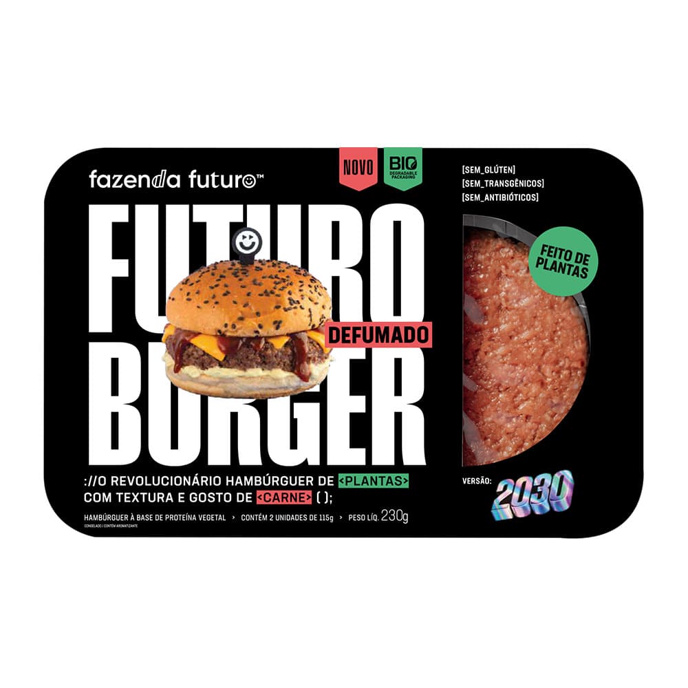Hambúrguer Vegetal Defumado Congelado 230g - Fazenda Futuro 