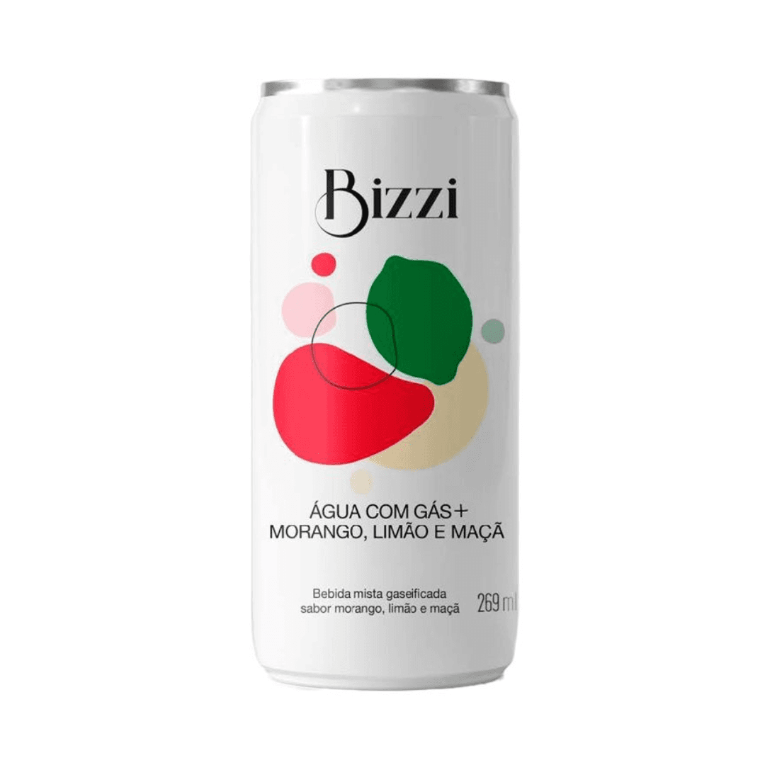 Água com Gás Saborizada Morango e Limão 269ml - Bizzi