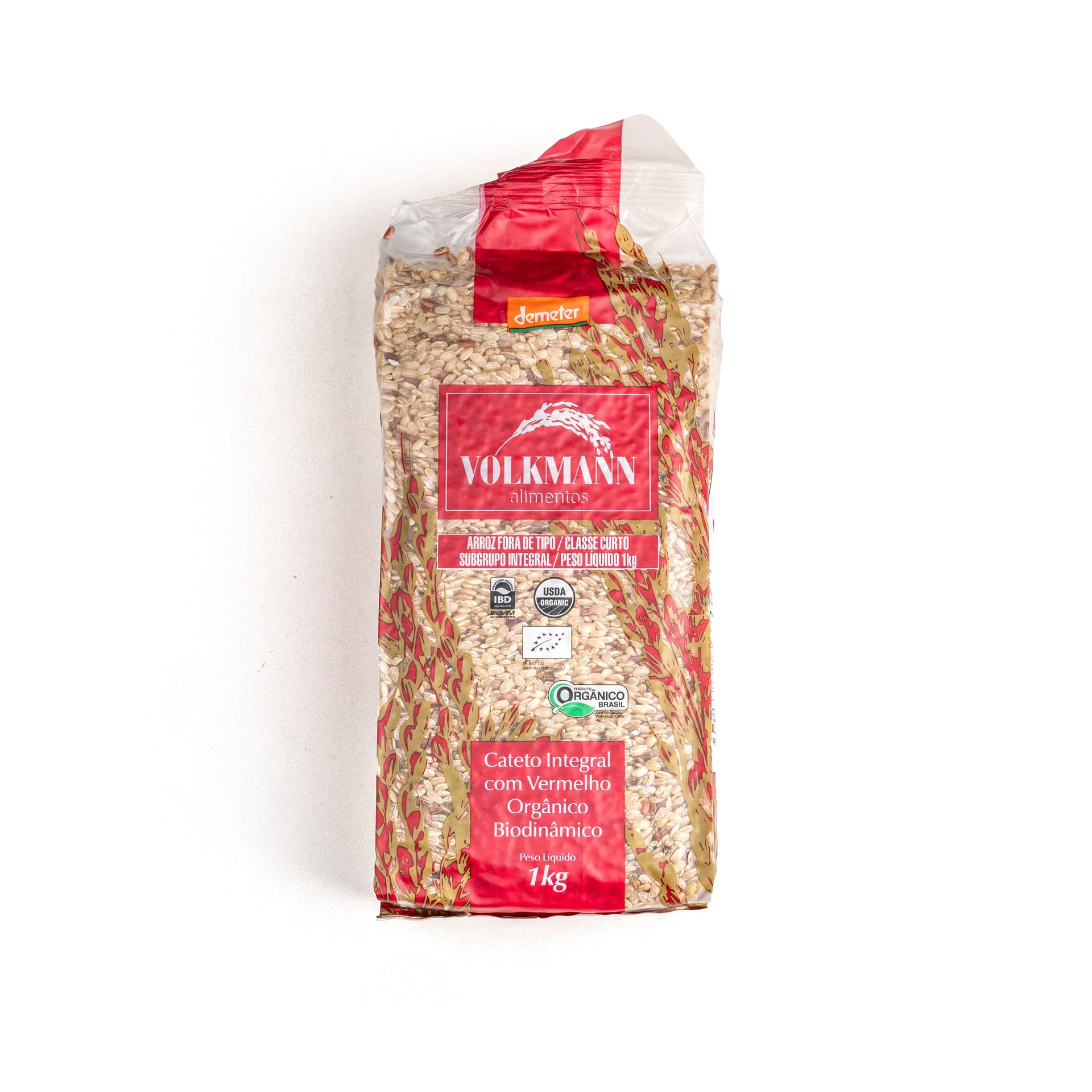 Arroz Cateto Integral Orgânico Biodinâmico 1kg - Volkmann