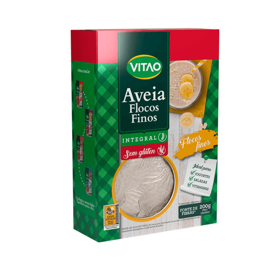 Aveia em Flocos Finos Sem Glúten 170g - Vitao