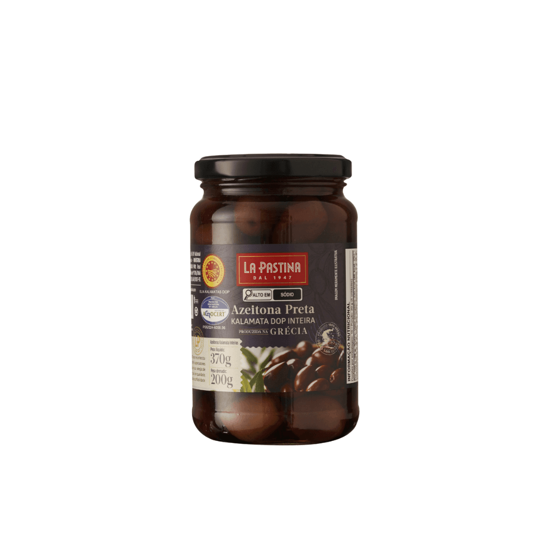 Azeitona Preta Inteira com Caroço Kalamata 370g - La Pastina