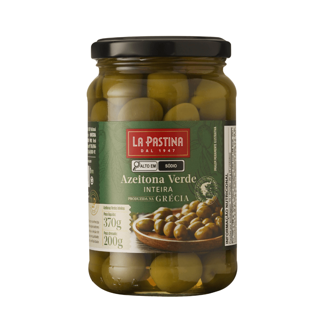 Azeitona Verde Inteira com Caroço 370g - La Pastina