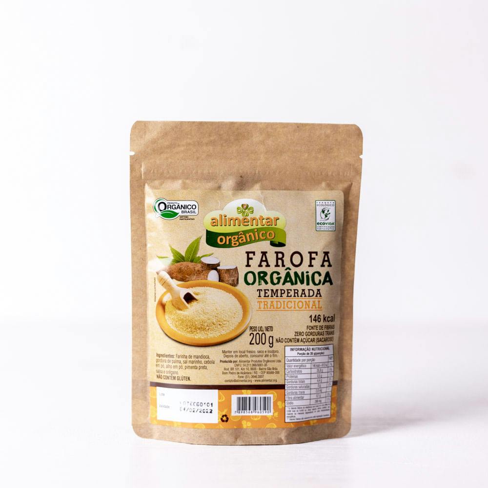 Farofa Temperada Tradicional Orgânica 200g - Alimentar