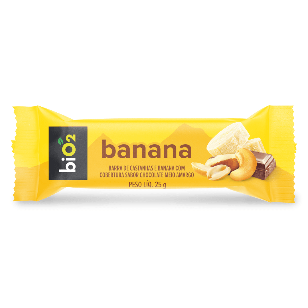 Barra de Cereal Nuts Banana com Chocolate 25g - biO2