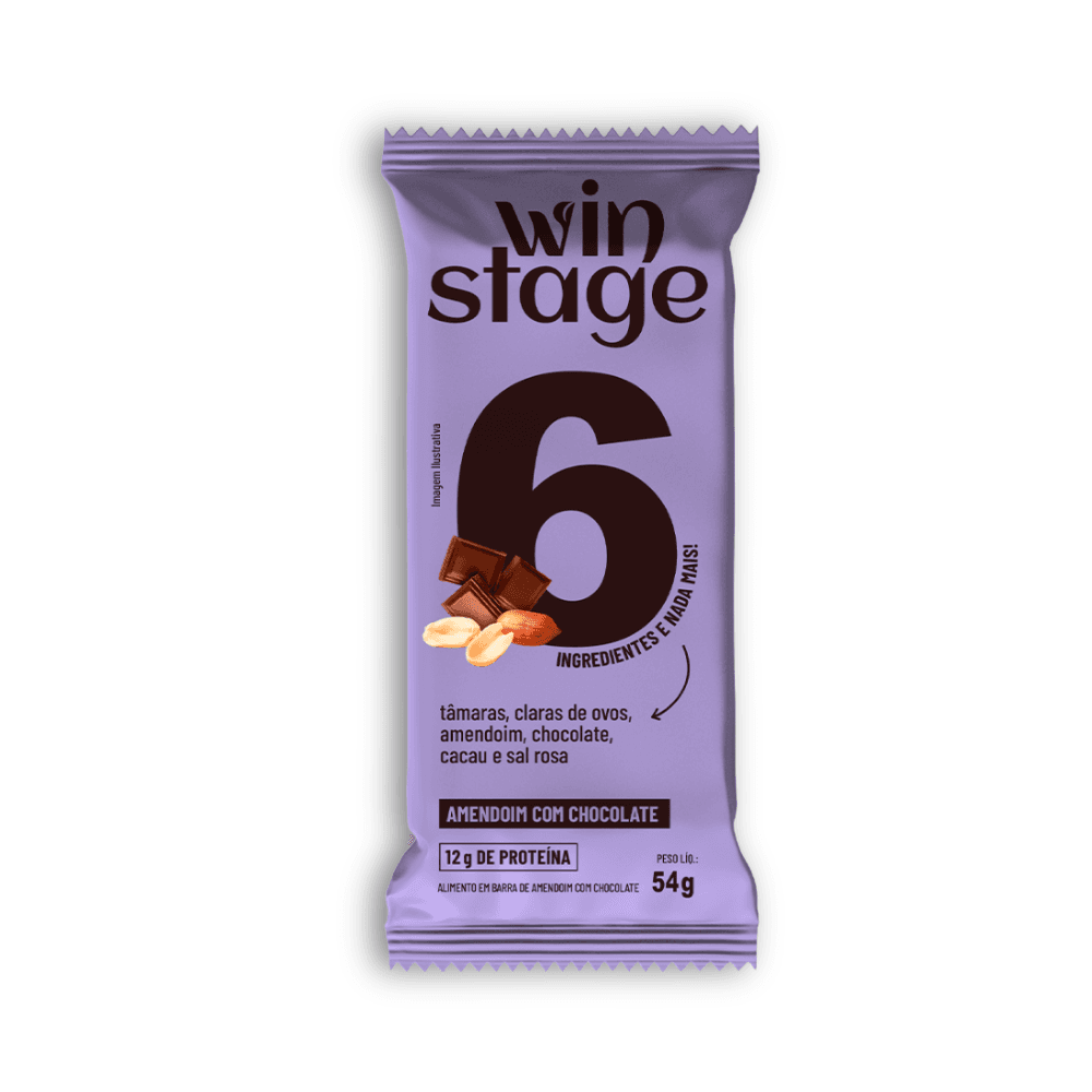 Barra de Proteína Tâmara com Amendoim e Chocolate 54g - WinStage