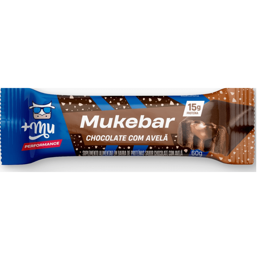 Barra Proteína Mukebar Chocolate com Avelã 60g - Mais Mu