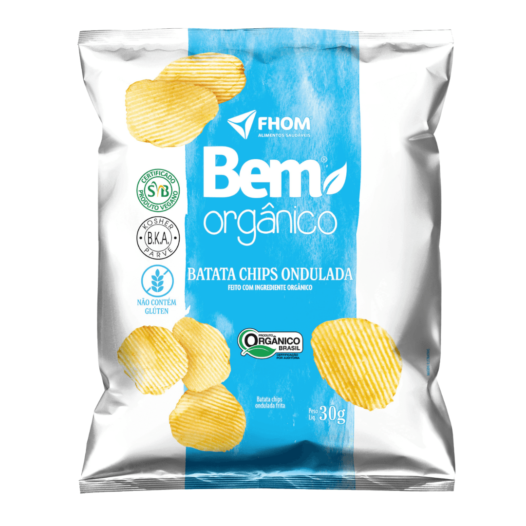 Batata Chips Ondulada Bem Orgânico 30g - Fhom