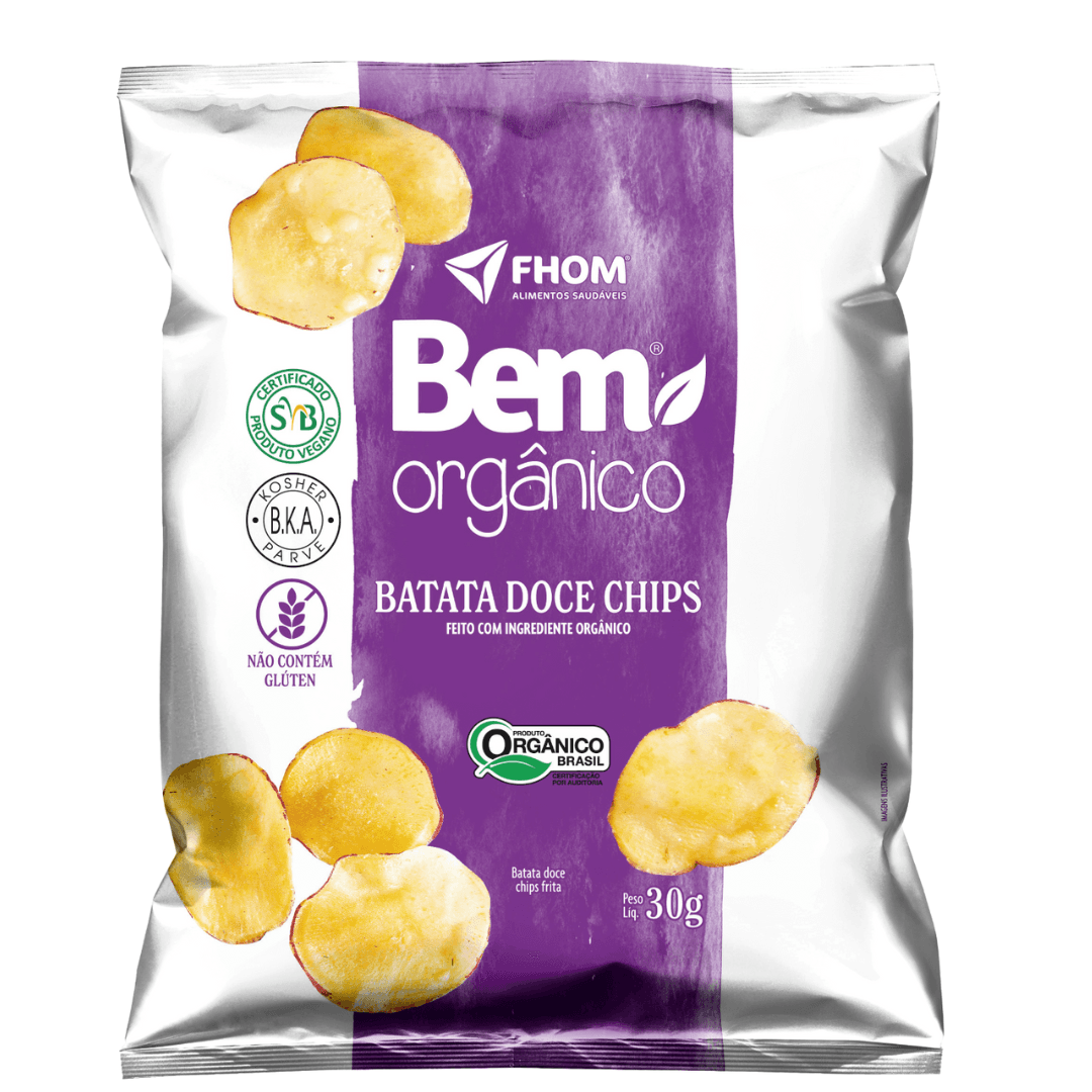 Batata Doce Chips Bem Orgânico 30g - Fhom