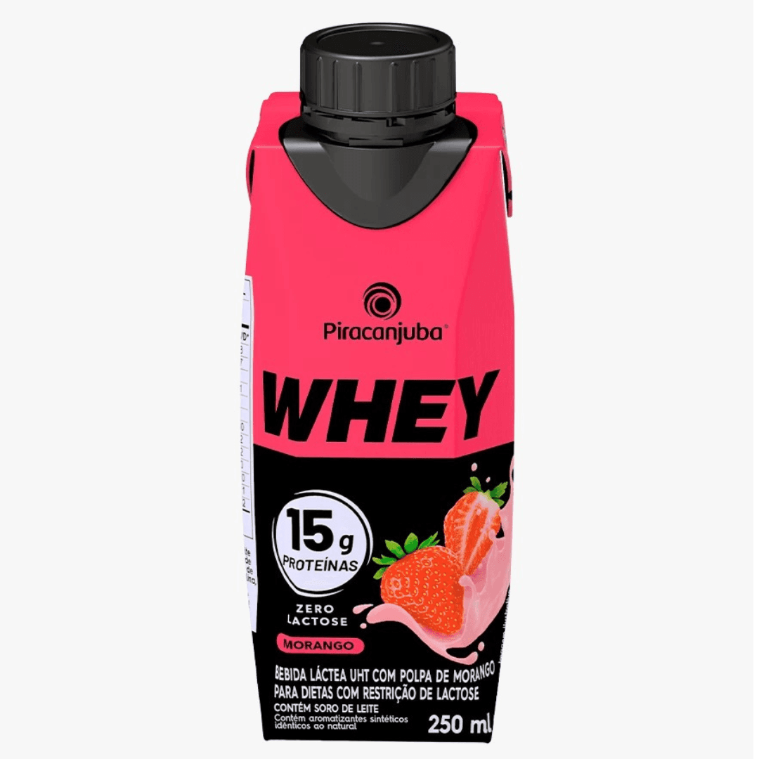 Bebida de Whey Morango Zero Lactose 250ml - Piracanjuba
