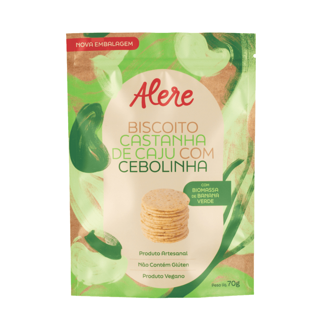 Biscoito de Castanha de Caju e Cebolinha 70g - Alere
