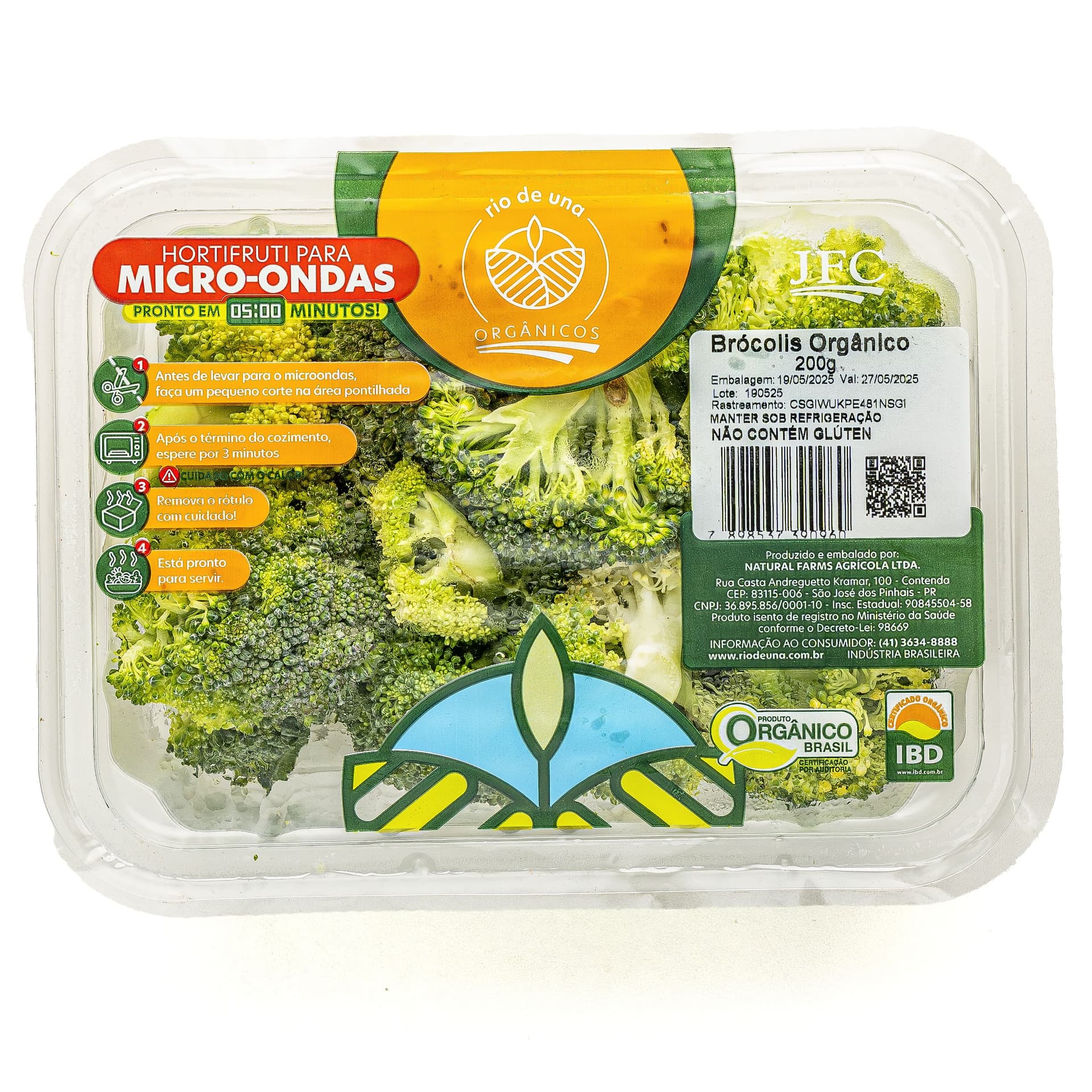 Brócolis Florete Higienizado Orgânico 200g - Rio de Una