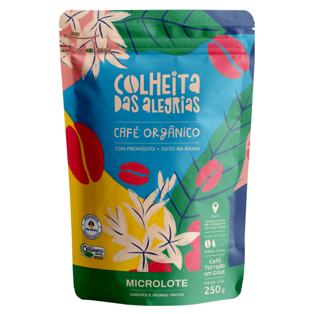 Café Microlote em Grãos Orgânico 250g - Colheita Das Alegrias