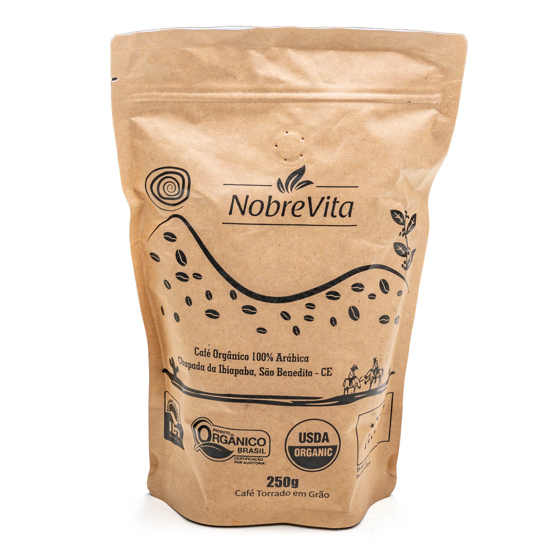 Café Torrado e Moído Orgânico 250g - Nobre Vita