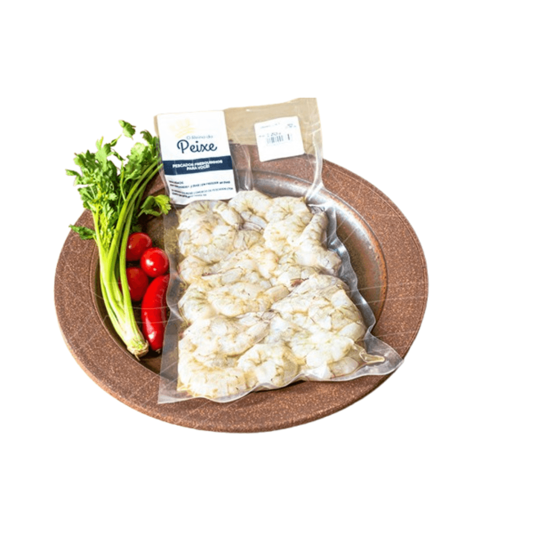 Camarão Cinza Limpo 25/35 Peças 300g - O Reino do Peixe