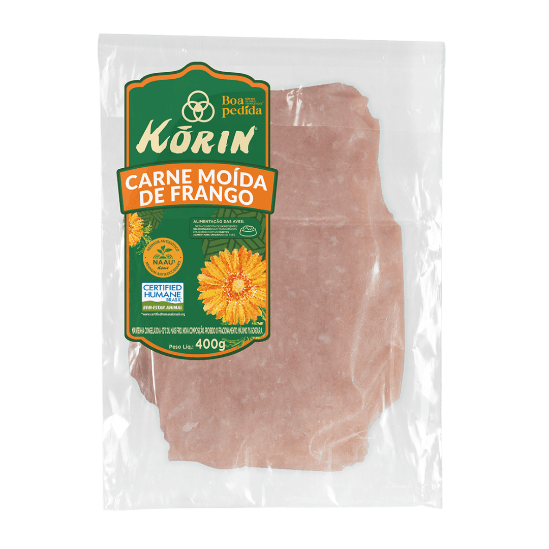 Carne Moida De Frango Natural Congelada 400g -  Korin