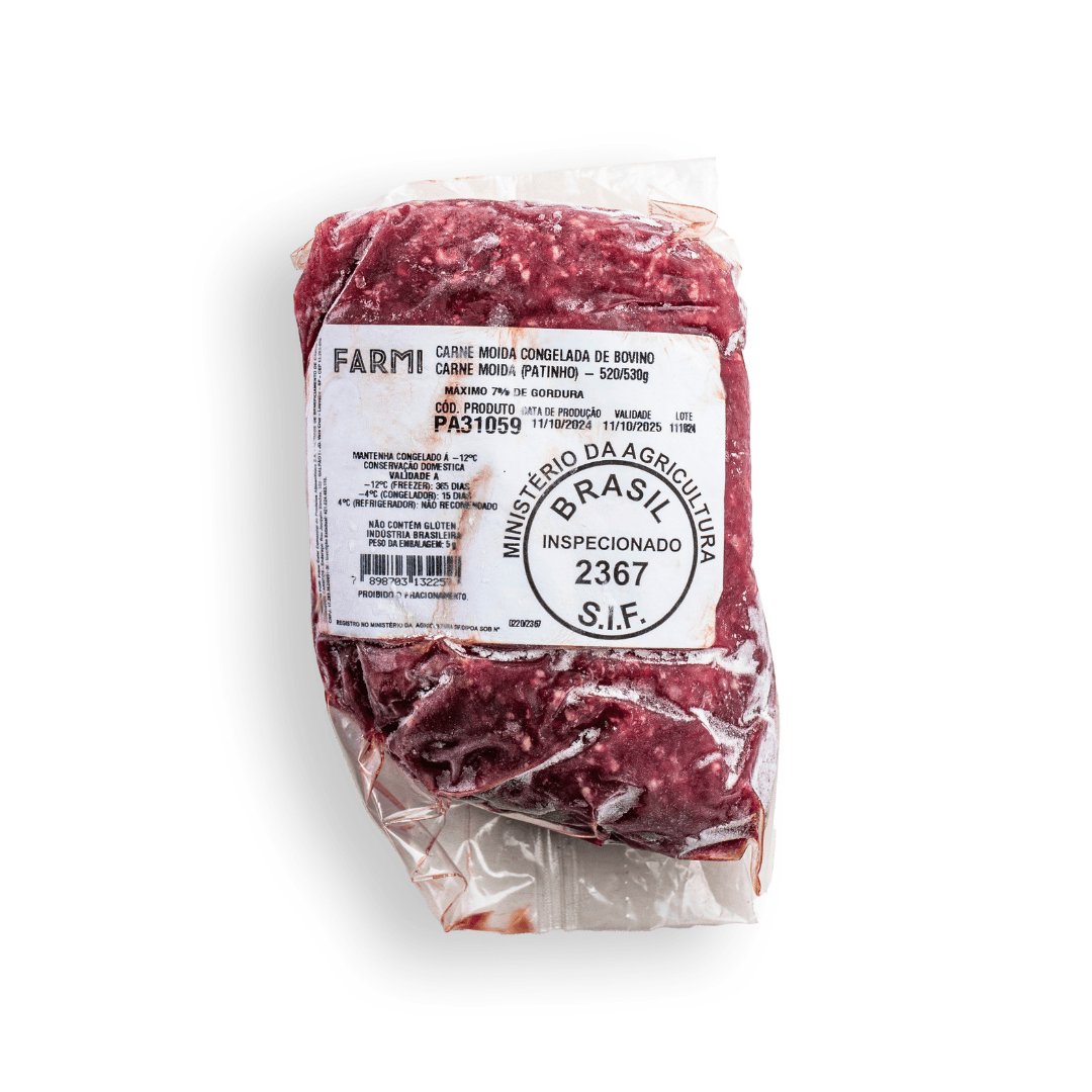 Carne Moída de Patinho Congelada 520g - Farmi