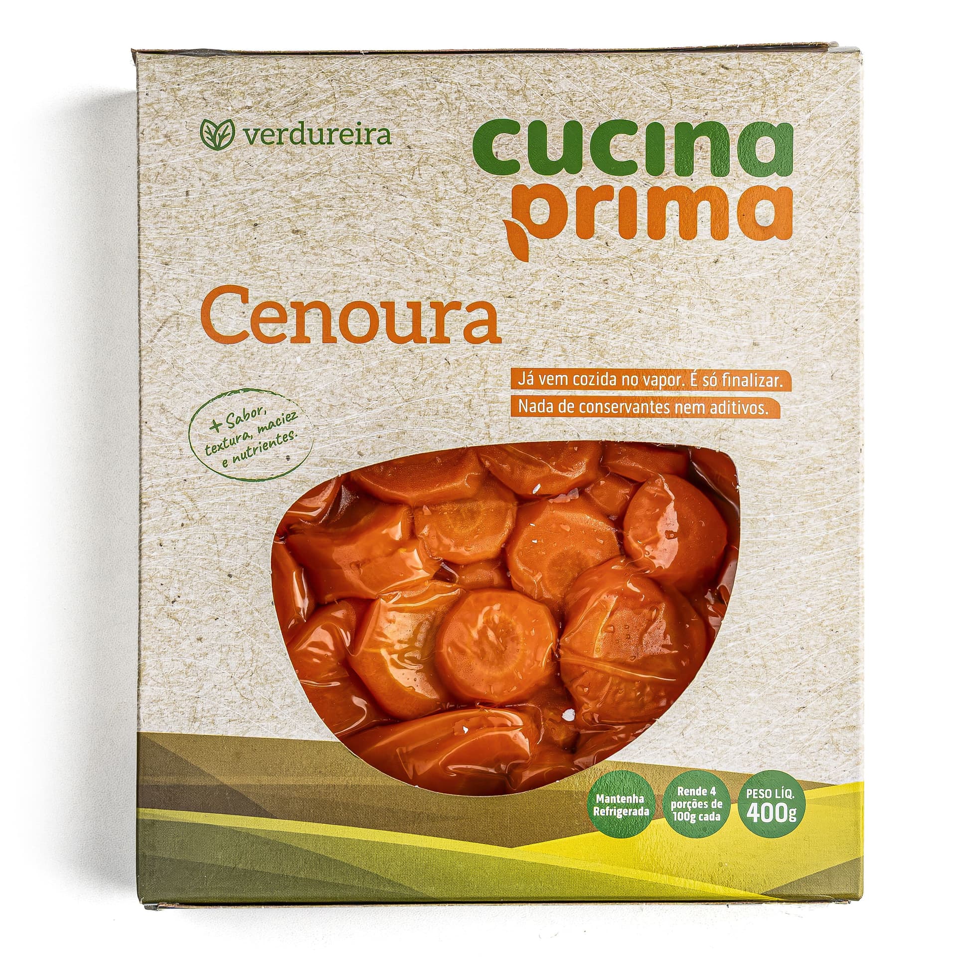 Cenoura Cozida a Vapor 400g - Cuccina Prima