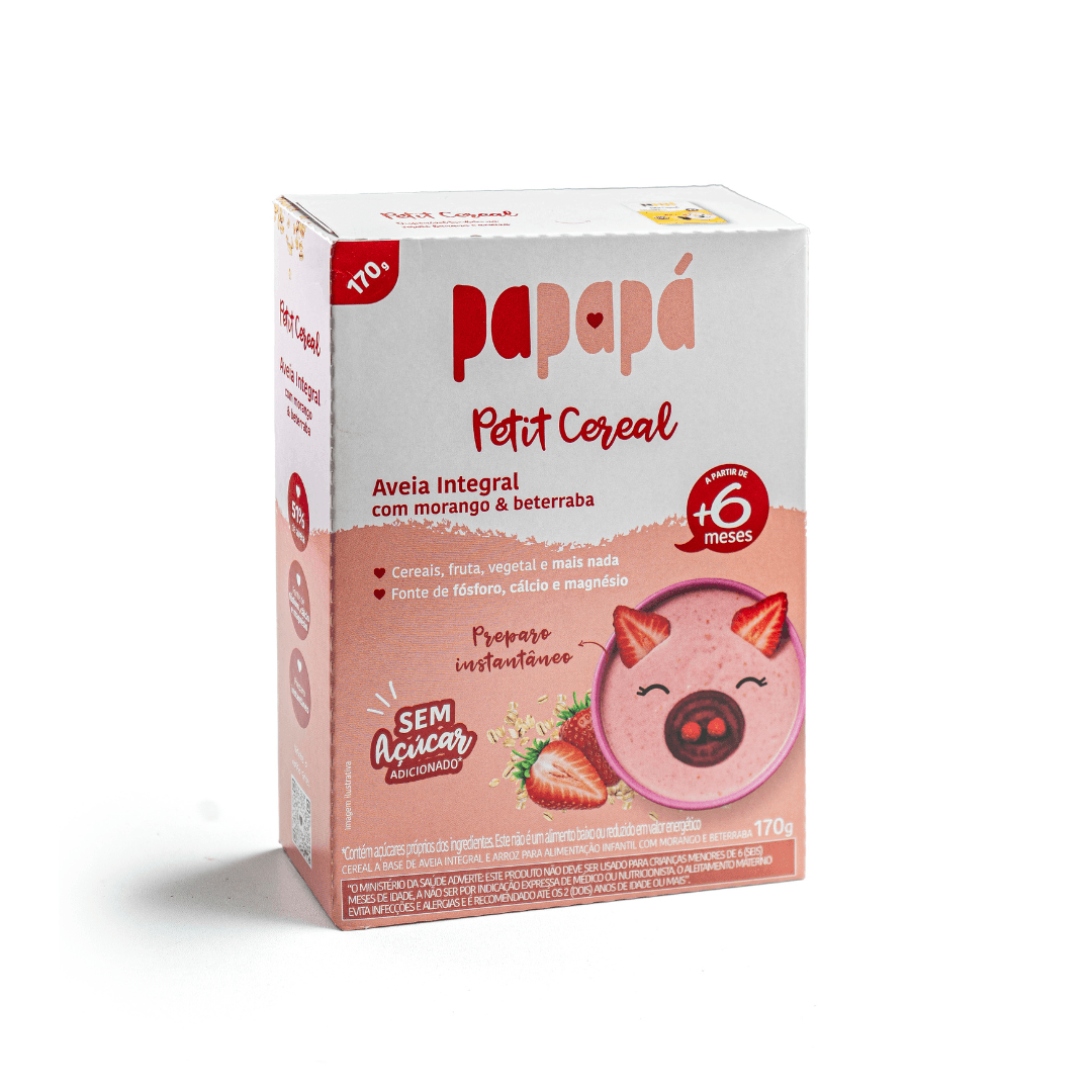 Cereal Infantil Aveia com Morango e Beterraba 170g - Papapá
