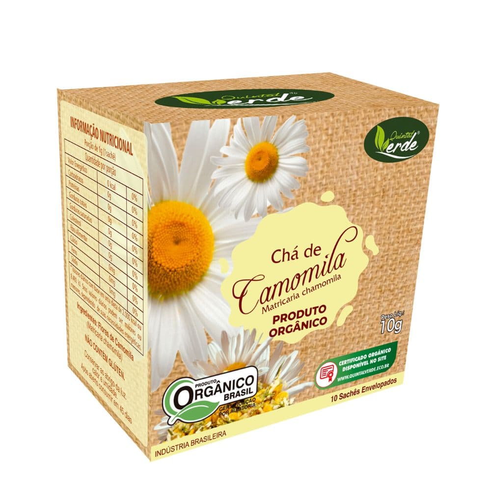 Chá de Camomila Orgânico Sachê 10g - Quintal Verde