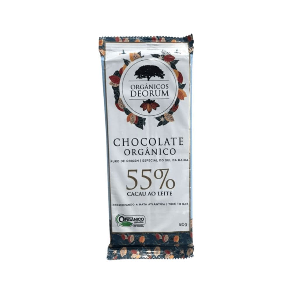 Chocolate 55% Cacau ao Leite Orgânico 80g - Deorum