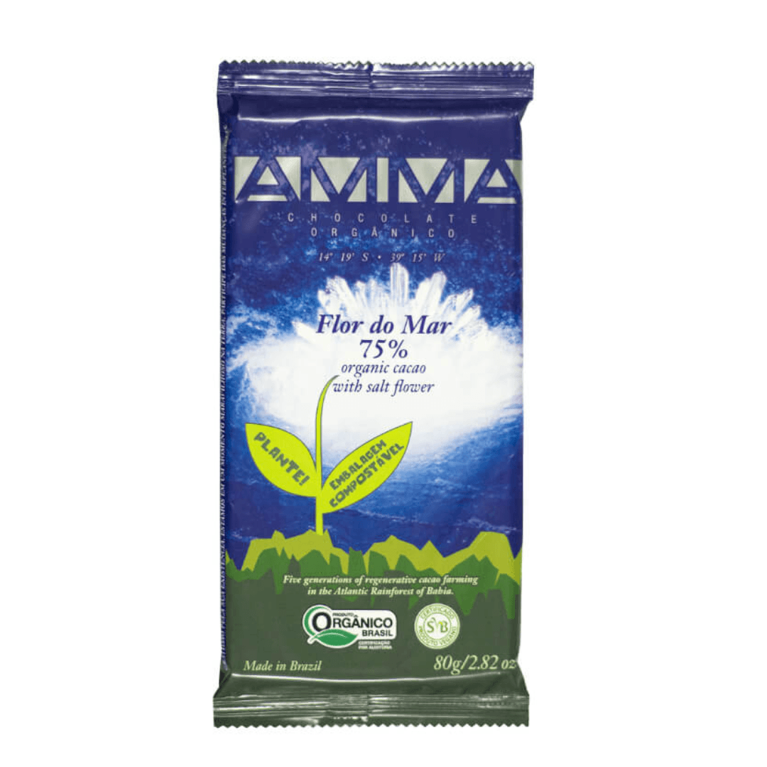 Chocolate Flor do Mar 75% Orgânico 80g - Amma