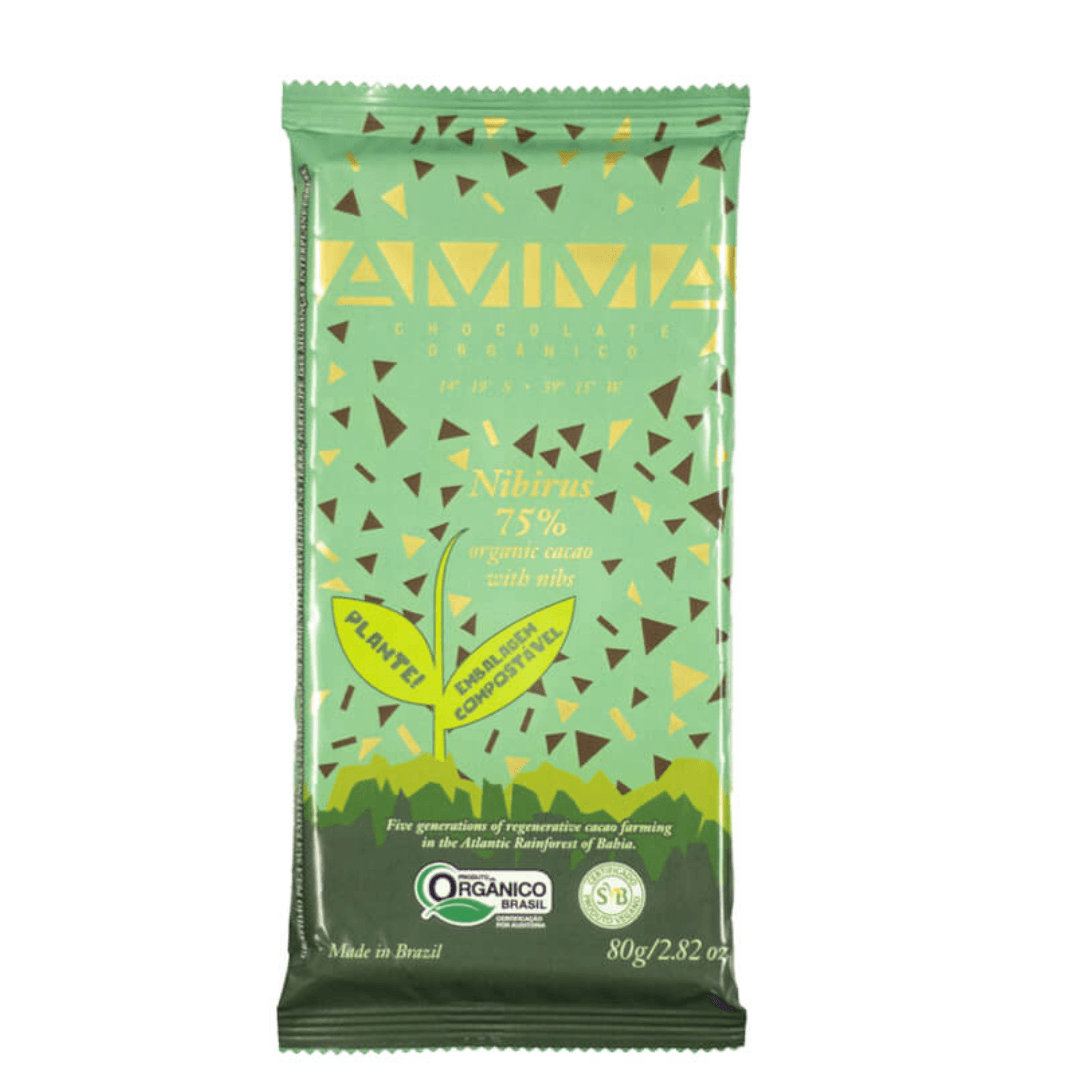 Chocolate 75% Nibirus Orgânico 80g - Amma