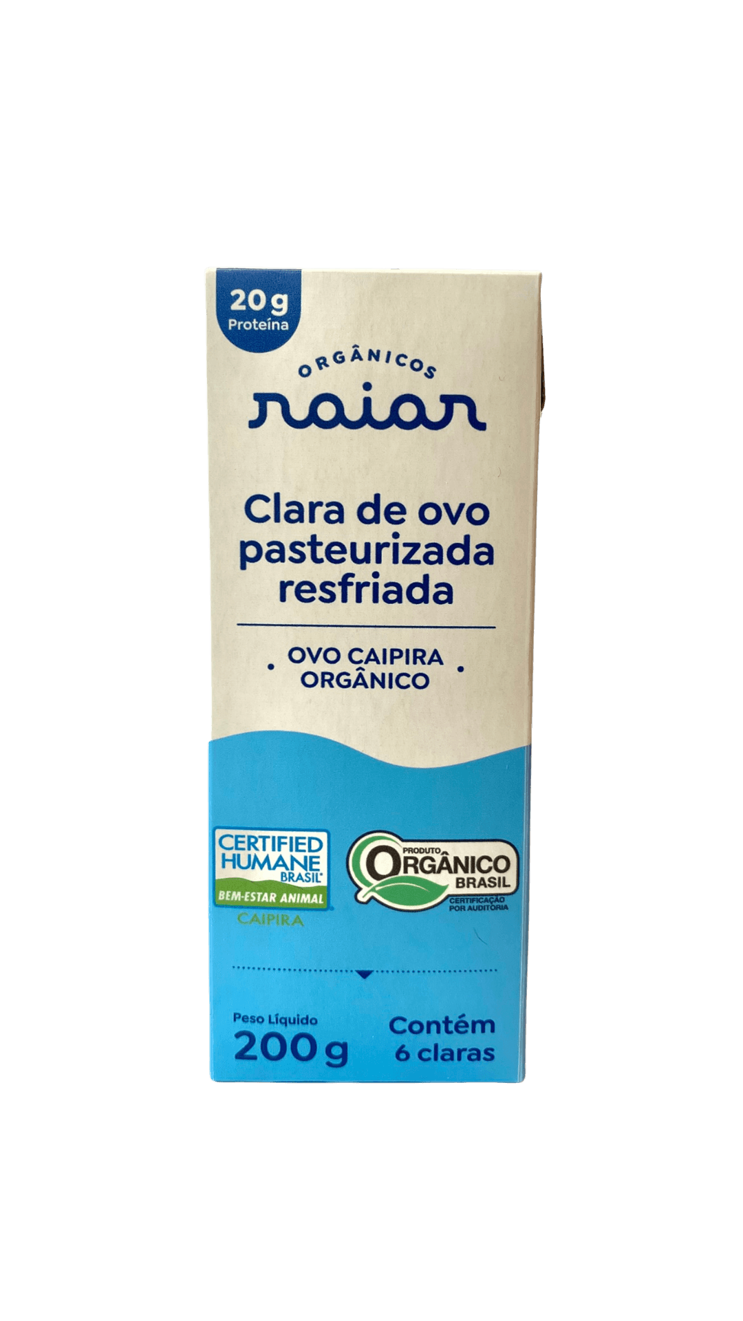 Clara de Ovo Pasteurizada Resfriada Orgânica 200g - Raiar