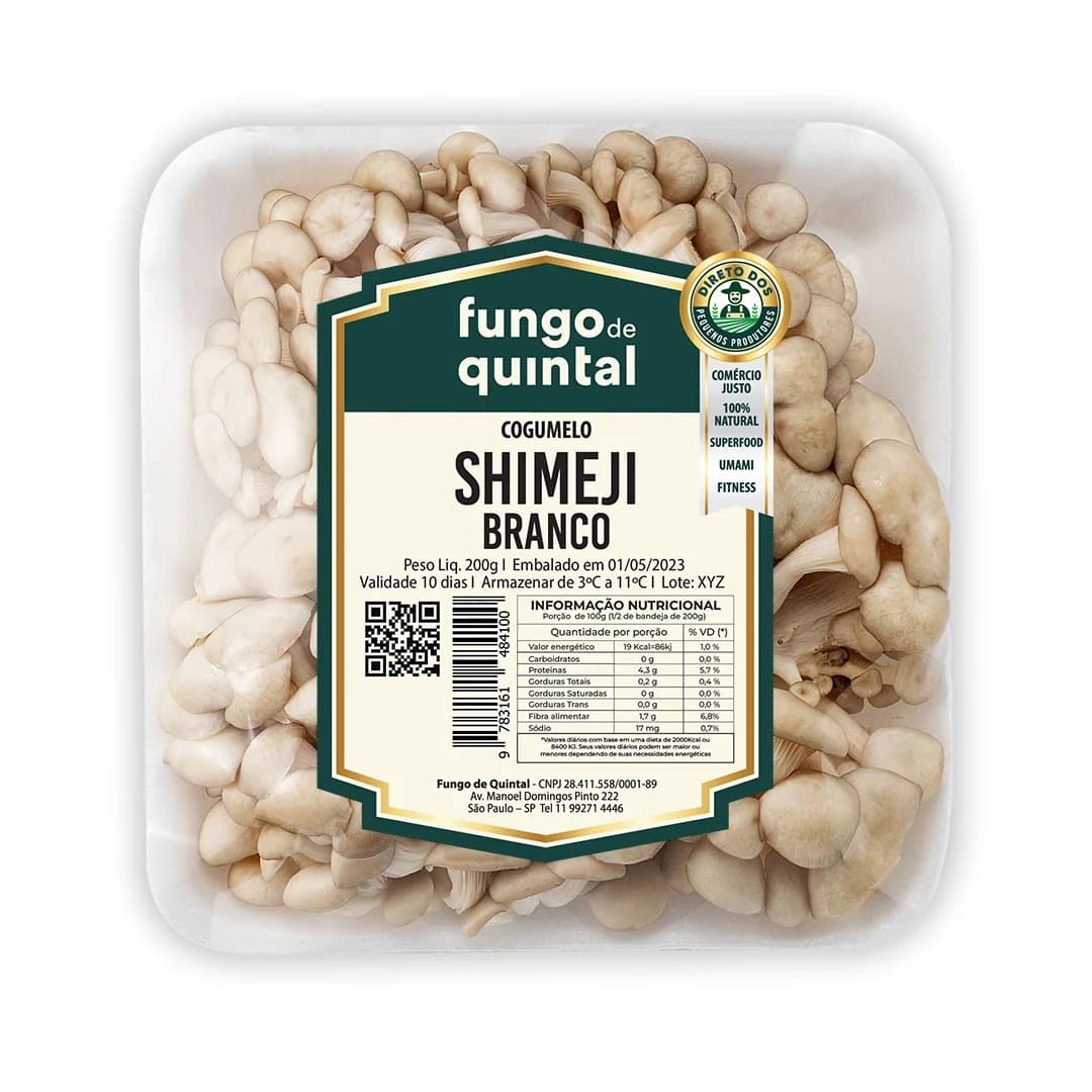 Cogumelo Shimeji Branco Sustentável 200g - Fungo de Quintal