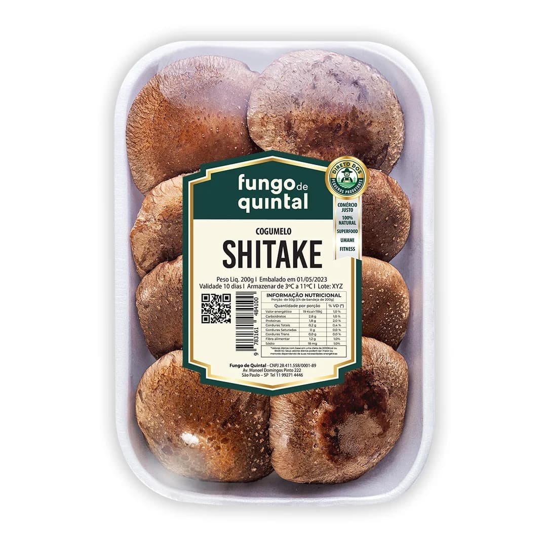 Cogumelo Shitake Sustentável 200g - Fungo de Quintal