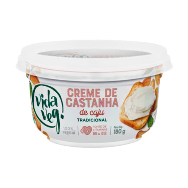 Creme de Castanha de Caju Tradicional Vegano 180g - VidaVeg
