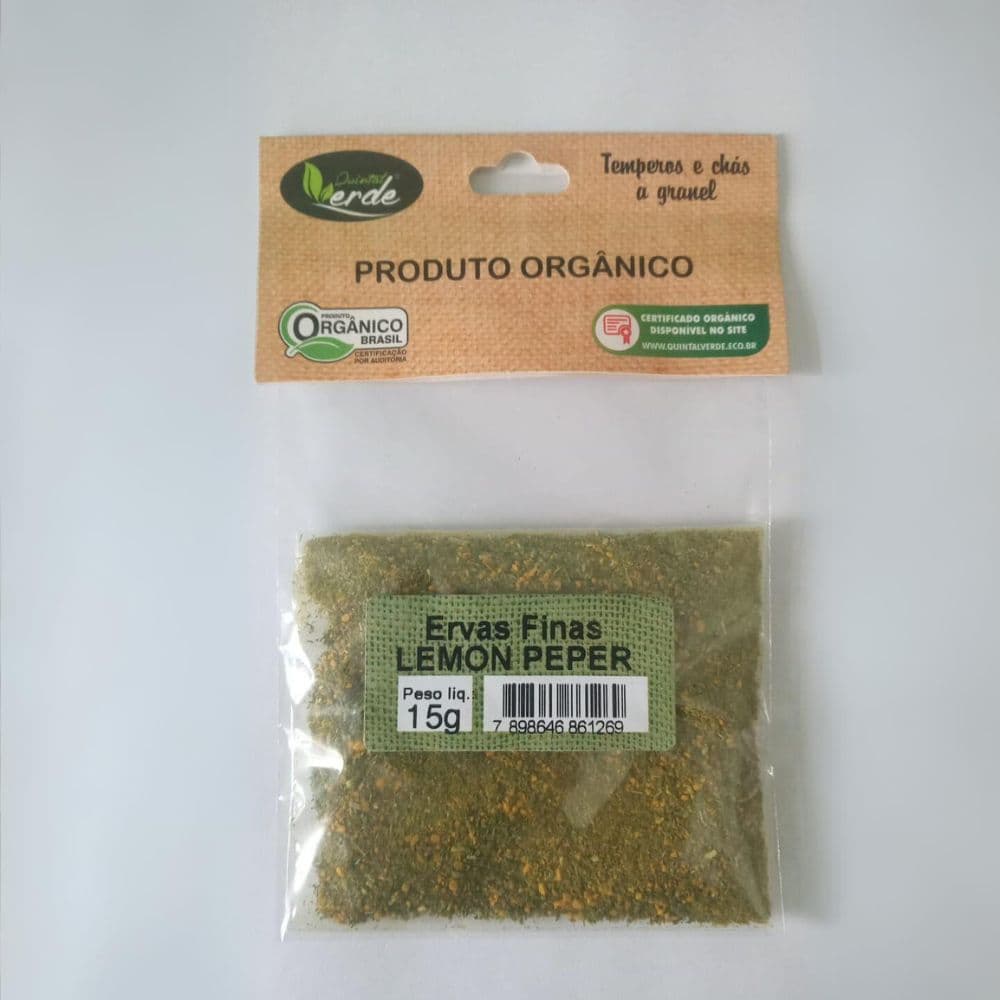 Ervas Finas Lemon Pepper Orgânica 15g - Quintal Verde