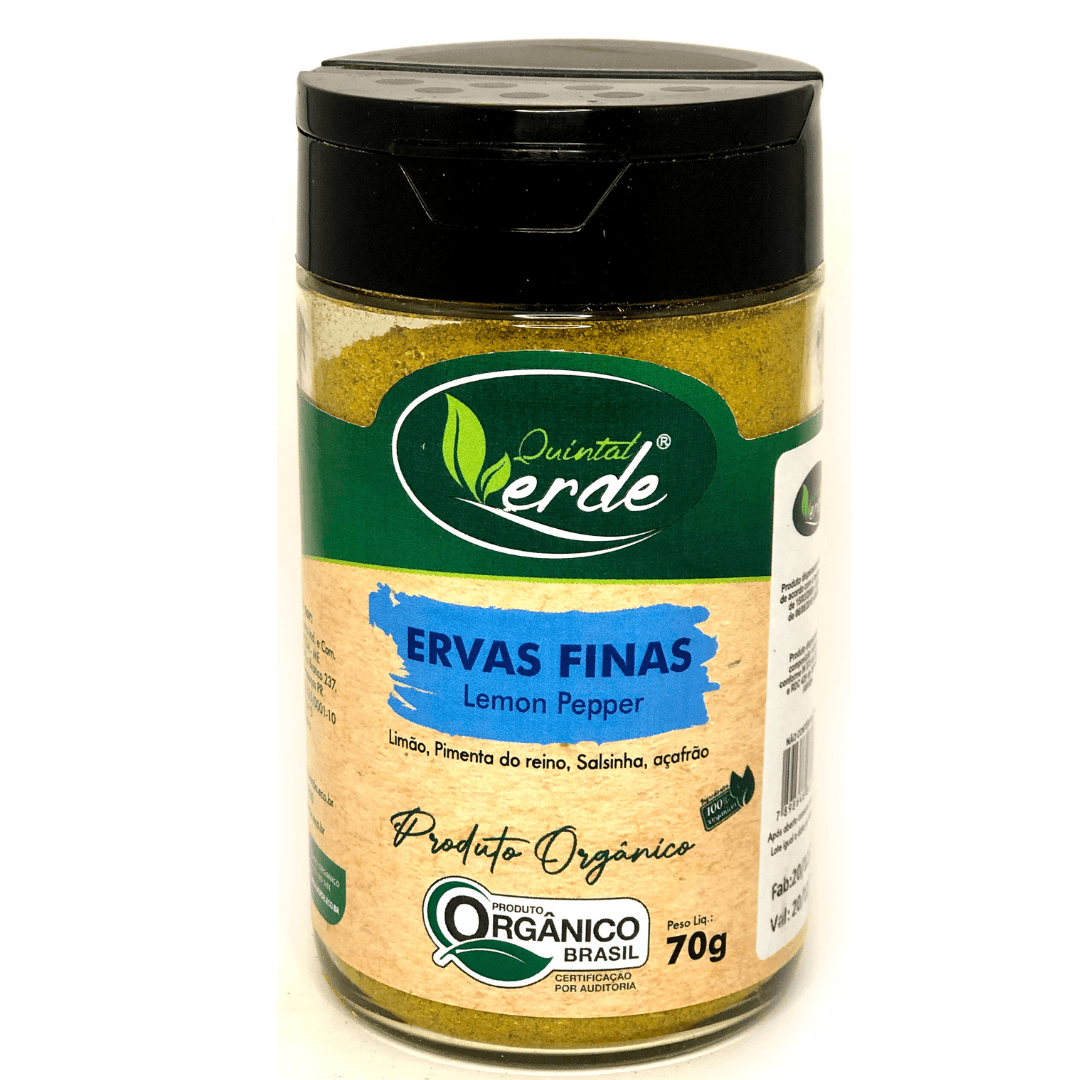 Ervas Finas Lemon Pepper Pote Orgânico 70g - Quintal Verde