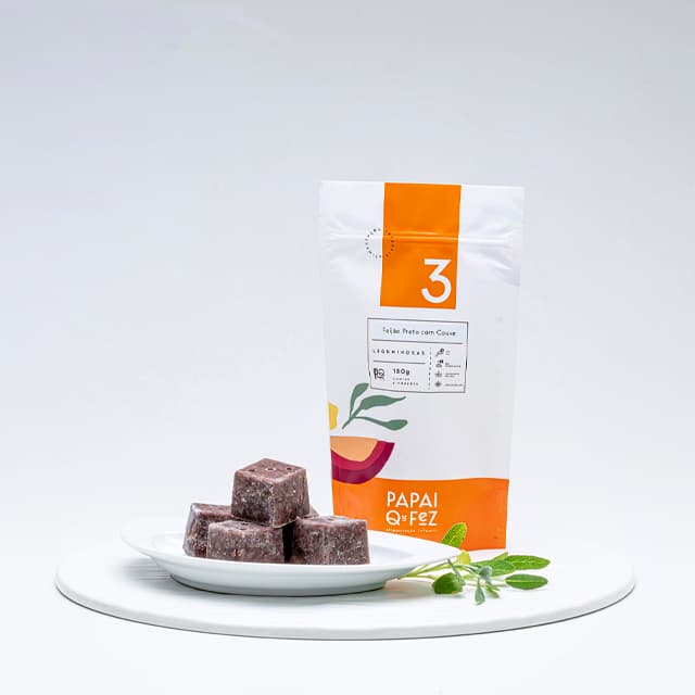 Feijão Preto com Couve 150g - Papai Que Fez