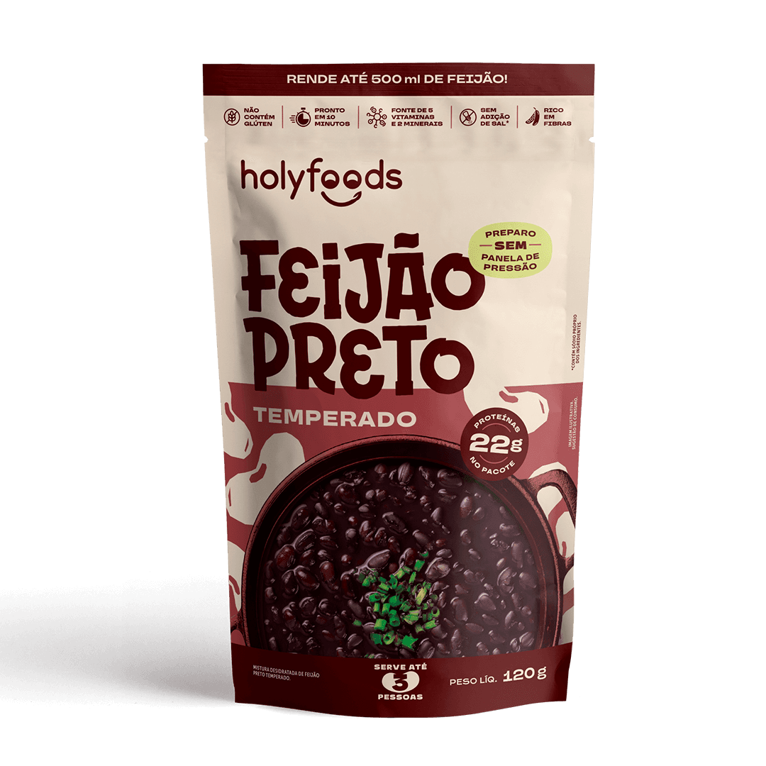Feijão Preto Temperado 120g - Holysoup