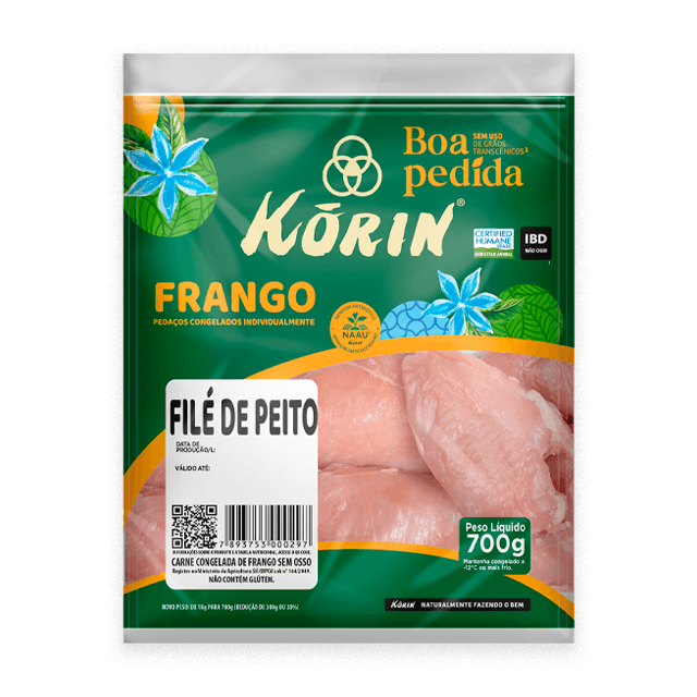 Filé de Peito Congelado 700g - Korin