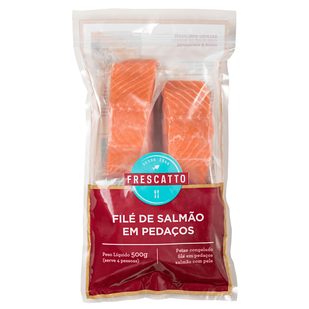 Filé de Salmão em Pedaços 500g - Frescatto