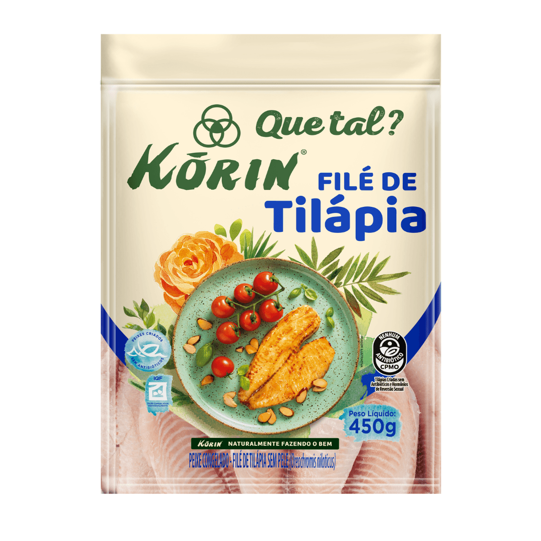 Filé de Tilapia sem Pele Congelado 450g - Korin