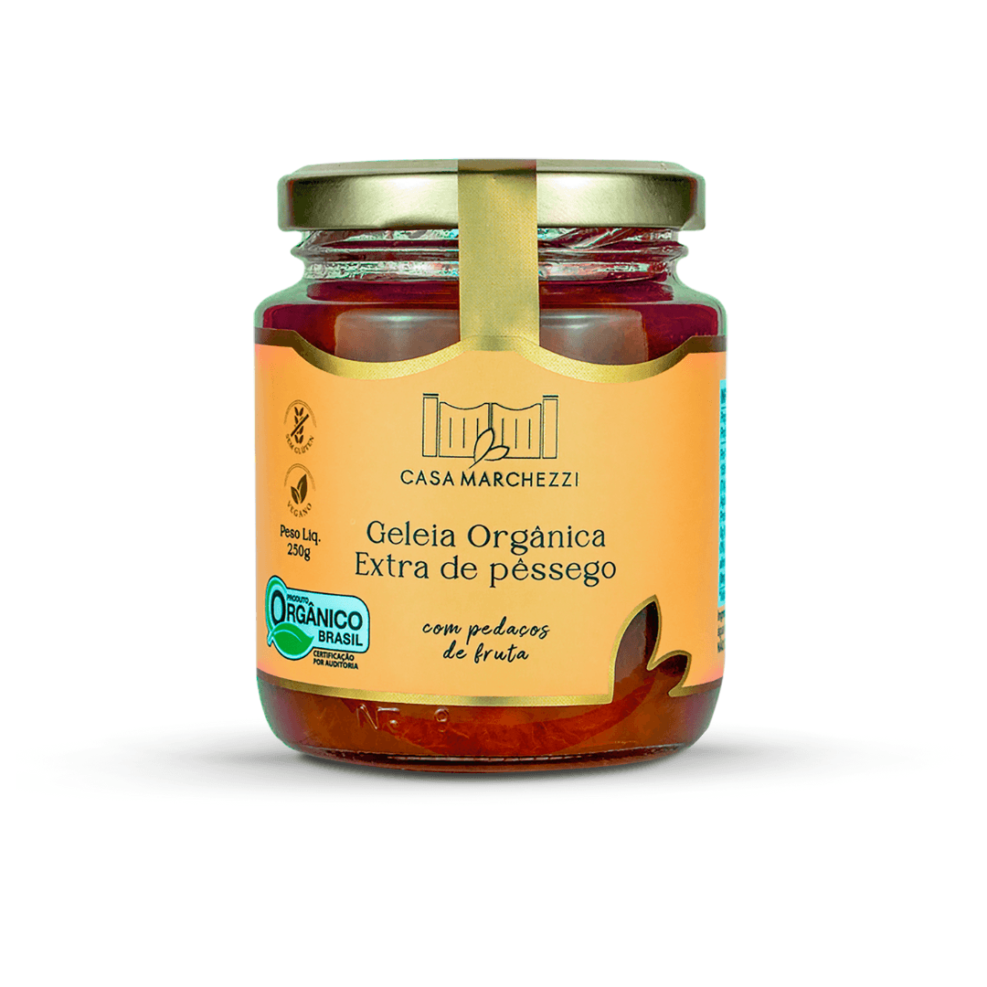 Geleia de Pêssego Orgânica 250g - Casa Marchezzi
