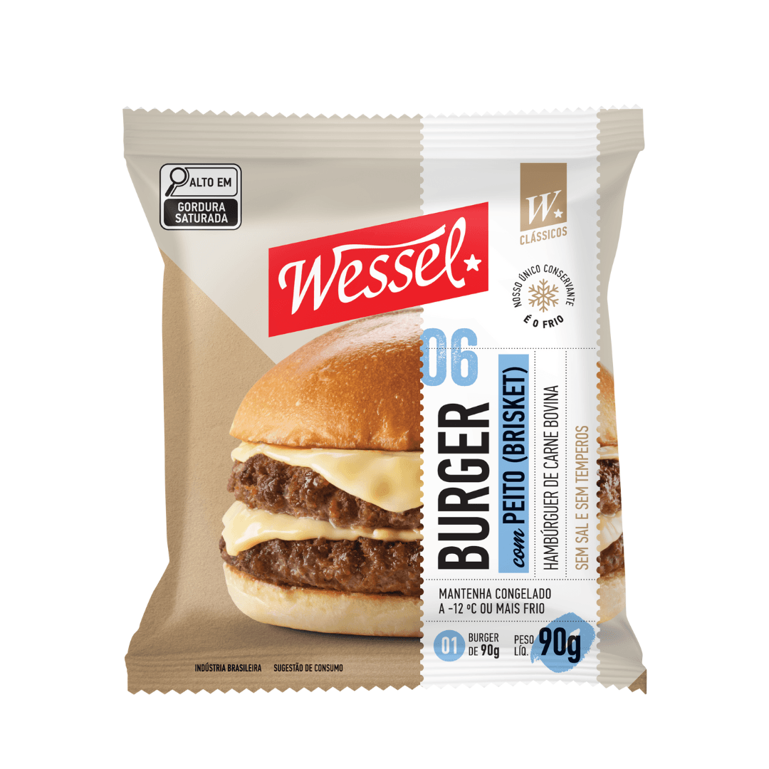 Hambúrguer Bovino com Peito 90g - Wessel