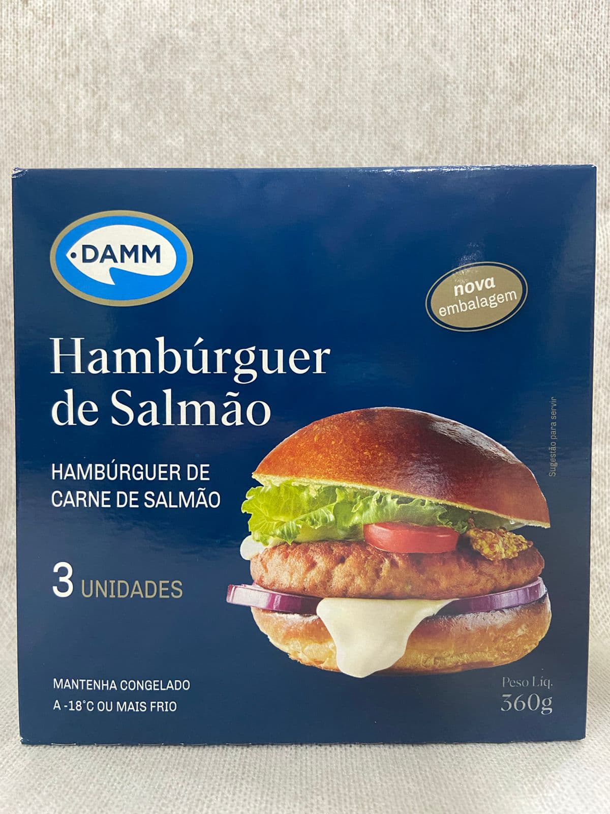 Hambúrguer de Salmão 360g - Damm