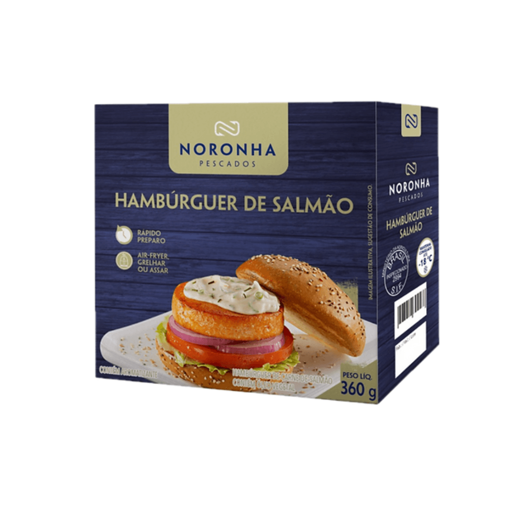 Hambúrguer de Salmão 360g - Noronha Pescados