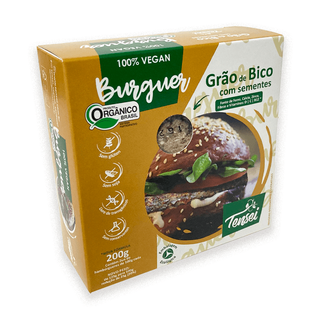 Hambúrguer Grão de Bico com Sementes Orgânico 200g - Tensei