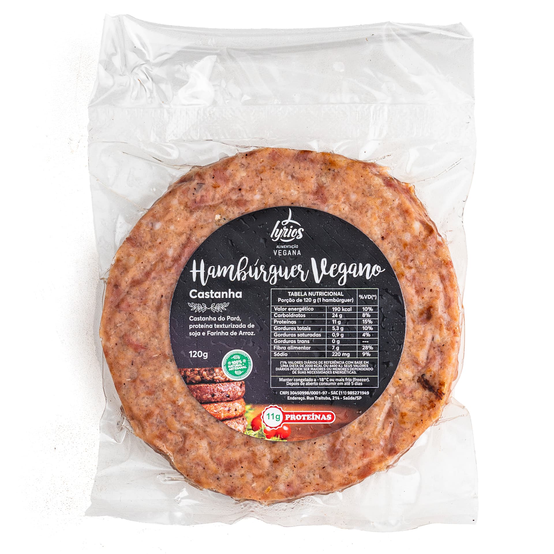 Hambúrguer de Castanha Vegano 120g - Lyrios