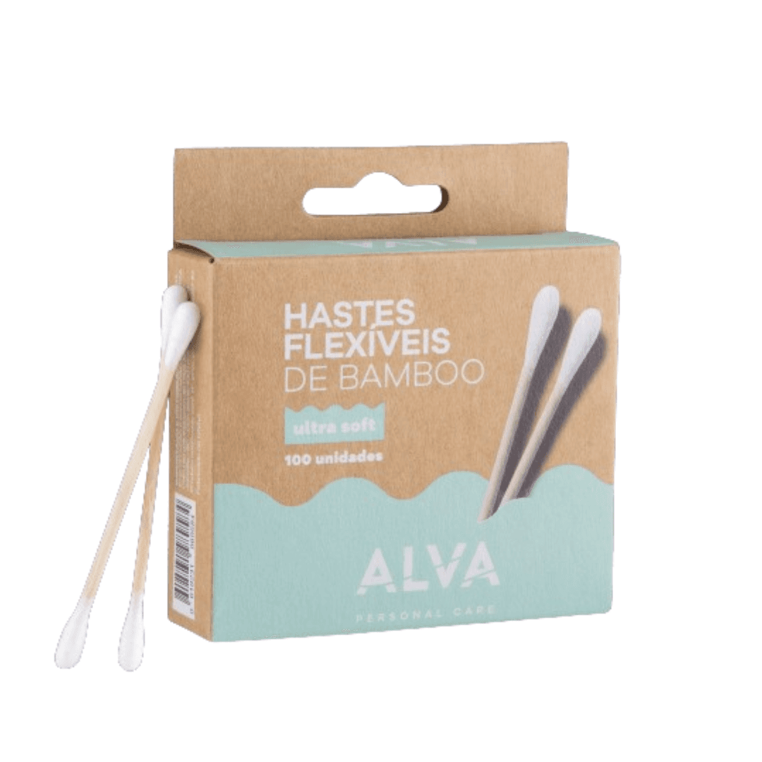 Hastes de Bamboo e Algodão Natural 100 Unidades - Alva