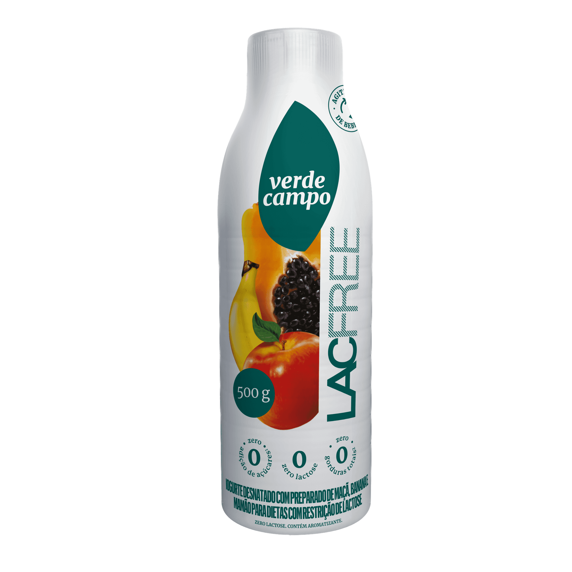Iogurte Banana, Maçã e Mamão LacFree 500g - Verde Campo