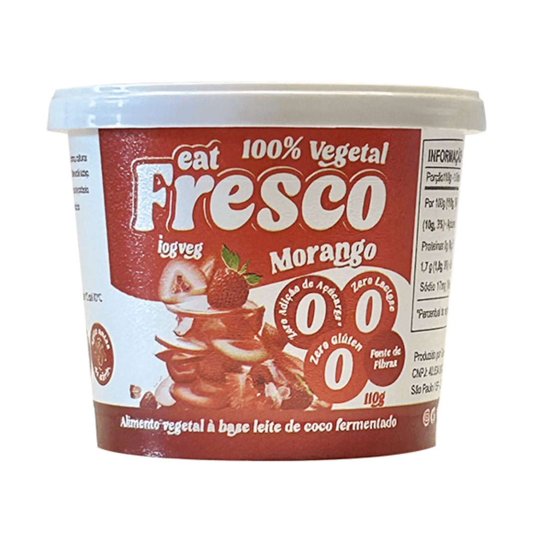 Iogurte de Coco e Morango Vegano 110g - EatFresco