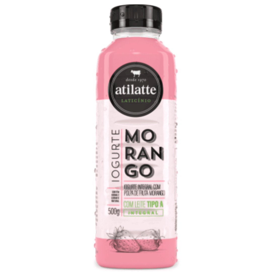 Iogurte Integral Morango 500g - Atilatte