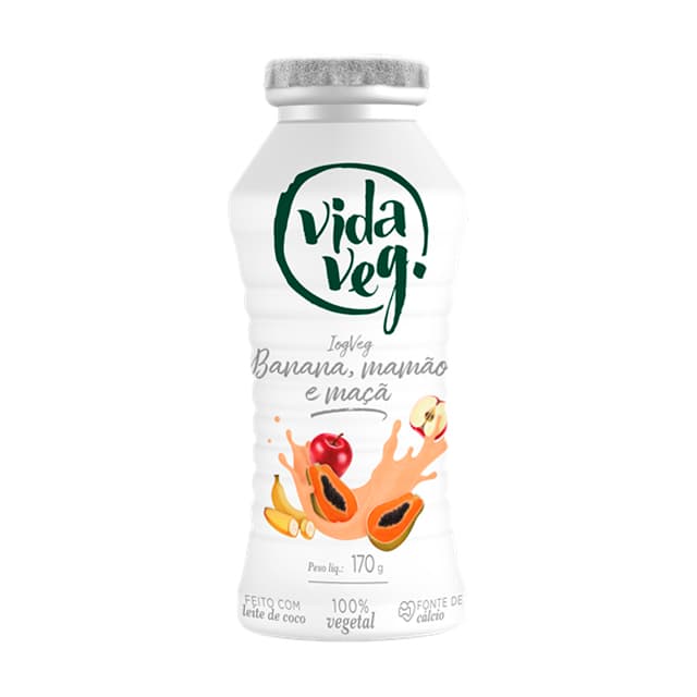 Iogurte Vegano de Banana, Mamão e Maçã 170g - VidaVeg