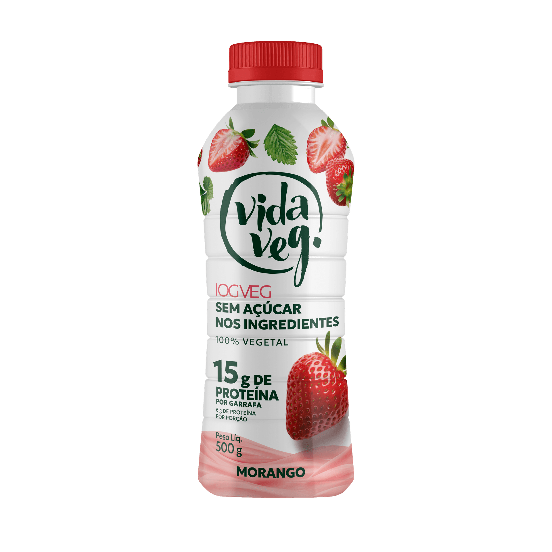 Iogurte Vegano Morango 15g de Proteína 500g - VidaVeg